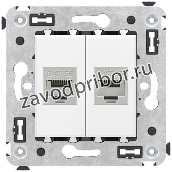 Розетка компьютерная 2-м СП Avanti "Белое облако" RJ45 кат.5E без шторок экранир. механизм DKC 4400764