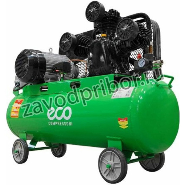 AE10052, Компрессор eco ae-1005-2 (580 л/мин, 8 атм, ременной, масляный, ресив. 100 л, 380 в, 3.00 квт)