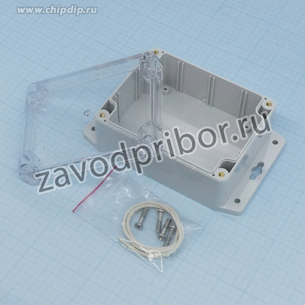 G212CMF, (115*90*55), Герметичный корпус из поликарбоната с прозрачной крышкой и фланцем, IP65, светло-серый, год 2020