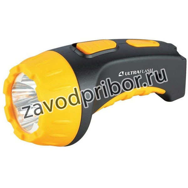 Ultraflash LED3804 (фонарь аккум 220В, черный/желтый, 4 LED, SLA, пластик, коробка)