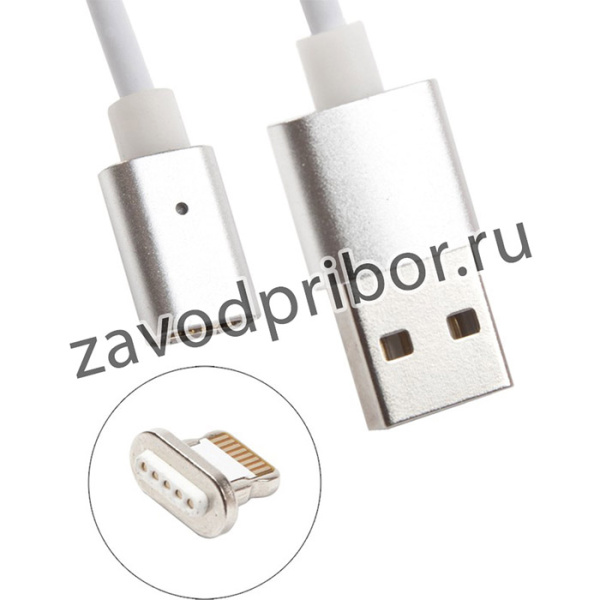 USB Дата-кабель Magnetic Cable Charge&Sync для Apple 8 pin магнитный, белый, коробка