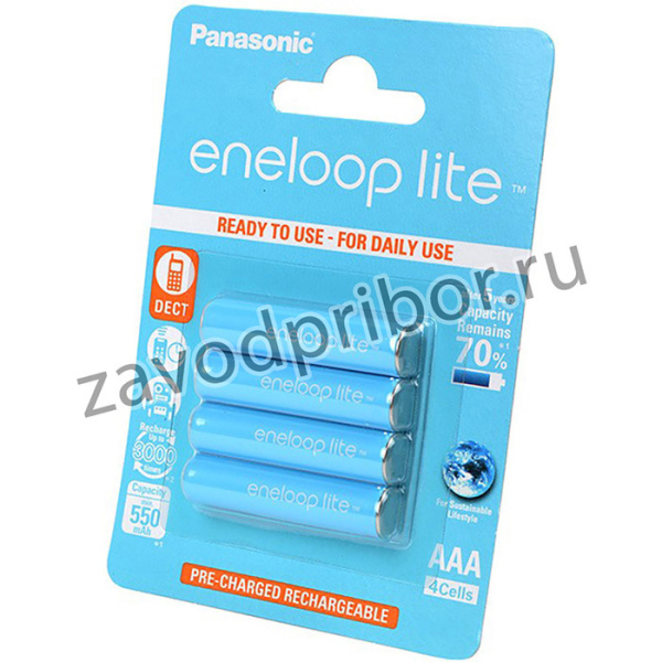 Panasonic eneloop lite BK-4LCCE/4BE 550мАч AAA BL4 (кор. 48шт)*, Аккумулятор