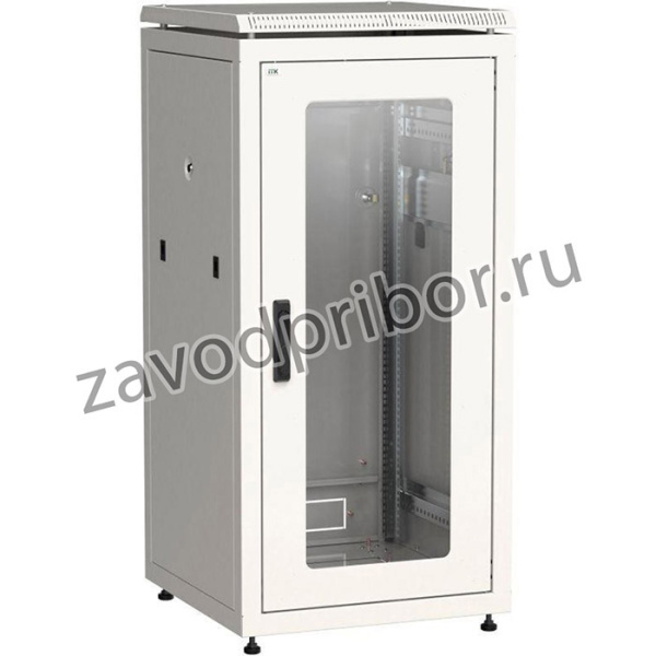 Шкаф сетевой 19дюйм LINEA N 24U 600х600мм стекл. передн. дверь (3 коробки) сер. ITK LN35-24U66-G