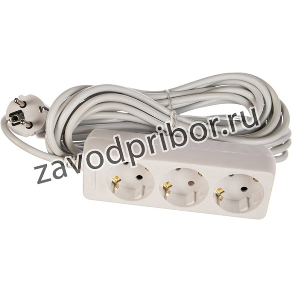 Сетевой удлинитель с заземлением POWERMATE 7 м 3 розетки белый 30012520
