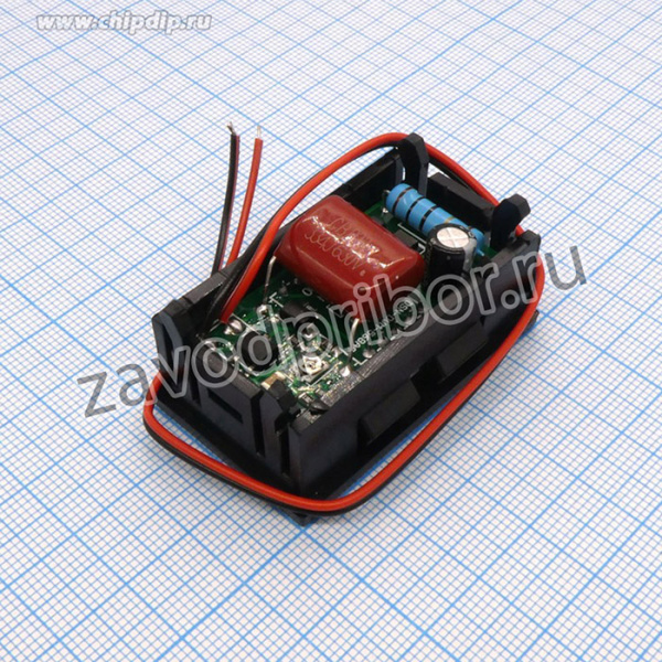Вольтметр встраиваемый 0.56" AC 150-280В, (красный 0.56" Uизм.=150-280 вольт перем.)