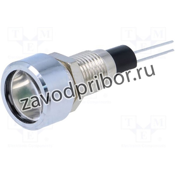 2672.8081, Индикат.лампа: LED, плоский, Отв: d8мм, на печатную плату, латунь