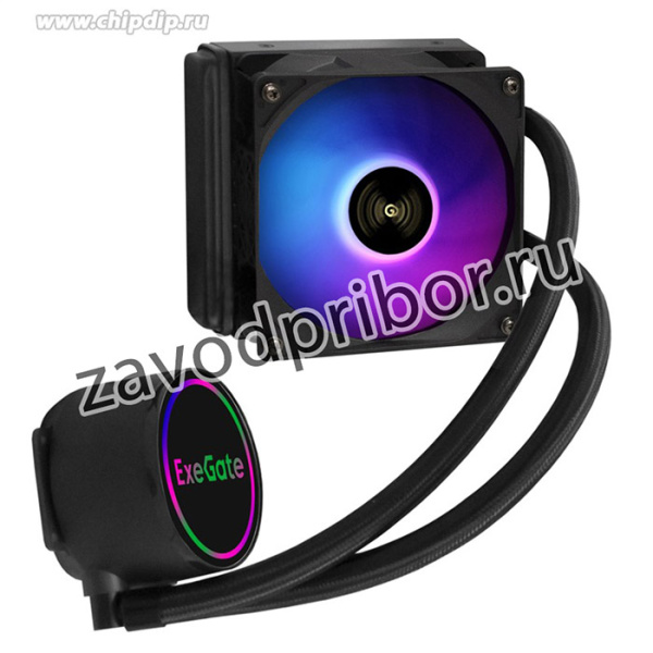 Комплект водяного охлаждения ExeGate BlackWater-120V2.PWM.RGB (RGB подсветка, LGA2066/2011/1366/ 1150/1151/1155/ 1156/1200/1700/ AM4/FM1/FM2