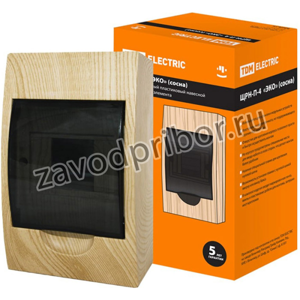 Бокс ЩРН-П-4модуля навесной пластик Эко сосна SQ0901-0012