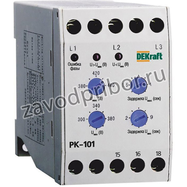 Реле контроля фаз РК-101 380В тип 01 DEKraft 23300DEK