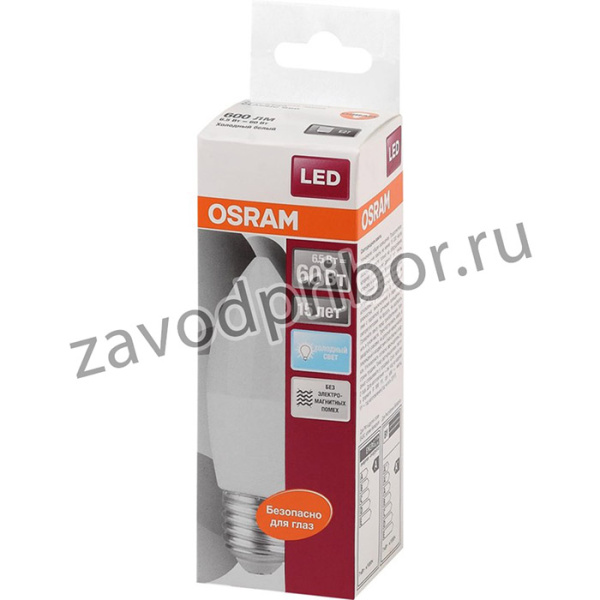 Светодиодная лампа LED STAR B Свеча 65Вт E27 550 Лм 4000 К Нейтральный белый свет 4058075134201
