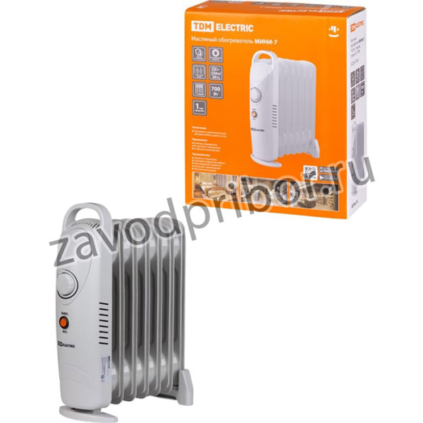 Масляный обогреватель МИНИ-7, 700 Вт, 7 секций, термостат, SQ2501-0908