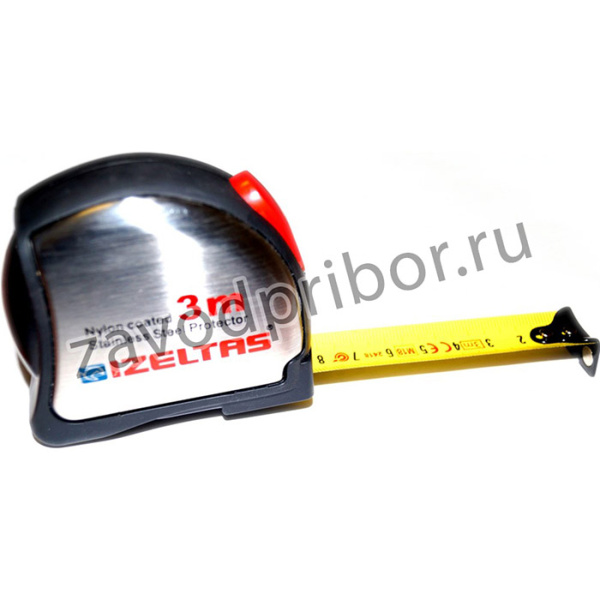 Рулетка измерит.прорезин.корпус хромиров с поясным зажимом 3м , 0588150013