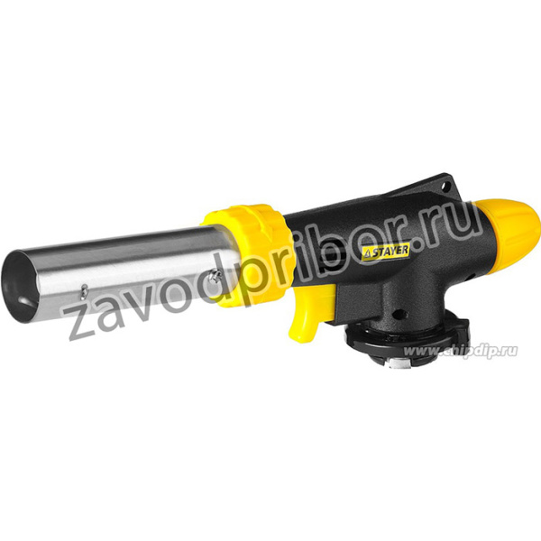 Газовая горелка STAYER PROFESSIONAL 55580 на баллон, с пьезоподжигом, регулировка пламени, 1300С