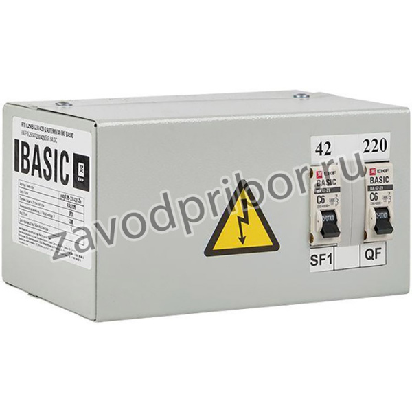 Ящик с понижающим трансформатором ЯТП 0.25 220/42В (2 авт. выкл.) Basic EKF yatp0.25-220/42v-2a