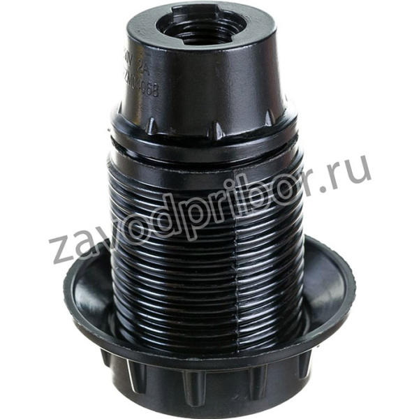 Пкб14-04-К11 Патрон карболитовый с кольцом, Е14, черный, индивидуальный пакет, EPK21-04-02-K01