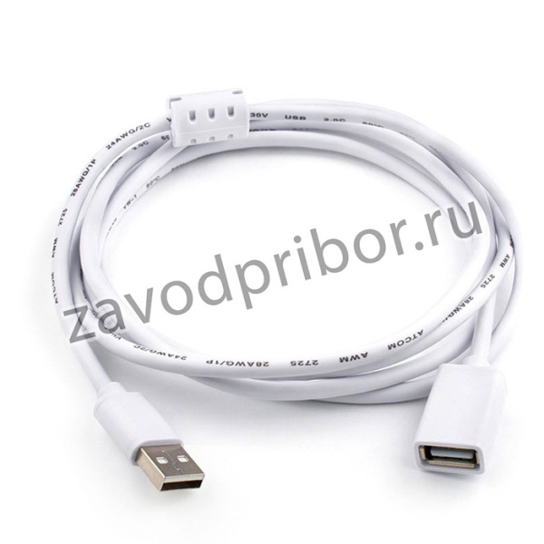 AT3790, ATcom USB 2.0 (am) - USB 2.0 (af) 3 м, Удлинитель USB 3 м (Am = Af, белый)