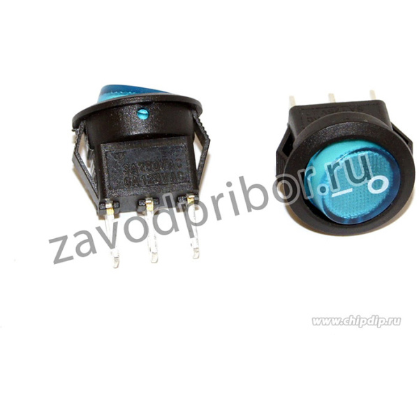 SMRS-102-2C3-BL, Переключатель ON-ON (3A 250VAC) SPDT 3P, синяя клавиша