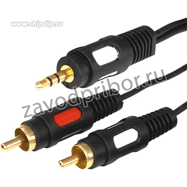 17-4235, Шнур Стерео 3,5мм - 2 RCA, 5м, Gold