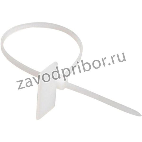 TWT-CVM-100, Стяжка пластиковая нейлоновая с площадкой для маркировки 2,5x100мм, белая, 100шт CVM-100