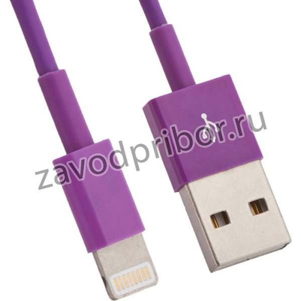 USB кабель для Apple iPhone, iPad, iPod 8 pin сиреневый, европакет LP