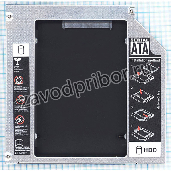 Переходник дополнительного HDD кредл в отсек CD/DVD IDE 12.7 mm