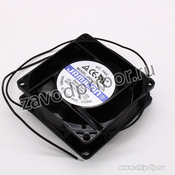 JA0825H2S0N-L, (80*80*25 220V), Вентилятор 220В AC, 1700-2050об/мин., 30.48м3/час, 80х80х25мм, подшипник скольжения, тип вывода - провод