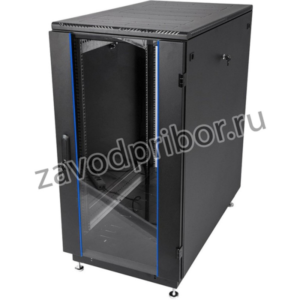 ЦМО Шкаф телекоммуникационный напольный 18U (600x600) дверь стекло, цвет чёрный (ШТК-М-18.6.6-1ААА-9005) (2 коробки)