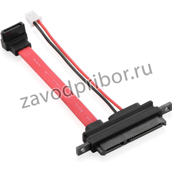 GC-ST308-0.7m, Кабель SATA 22pin F to sata 7pin F 90 градусов + 2P HS GCR