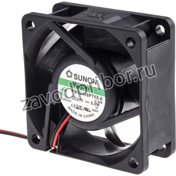 PMD2406PTVXA, Вентилятор: DC, осевой, 24ВDC, 60x60x25мм, 67,95м3/ч, 45дБА, Vapo