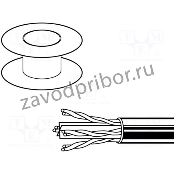BELDEN.7965E, Кабель сетевой, U/UTP, 6, 4x2x23AWG, одножильный, Cu, PVC, синий