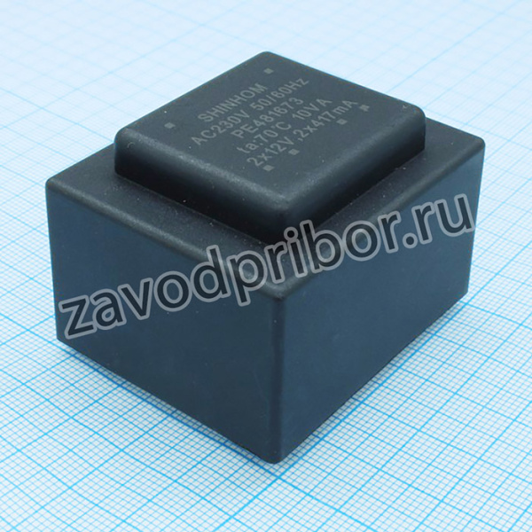 PE481673, (10W 2x12V 2x417mA 230V), Трансформатор питания 10ВА 230В 2x12В 2x417мА T50B (EI 48/16.8) 34.7мм