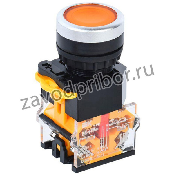 BBT30-11T-3-21-K05, Кнопка D8-11T d=22мм 1з+1р с фиксацией желтая IEK