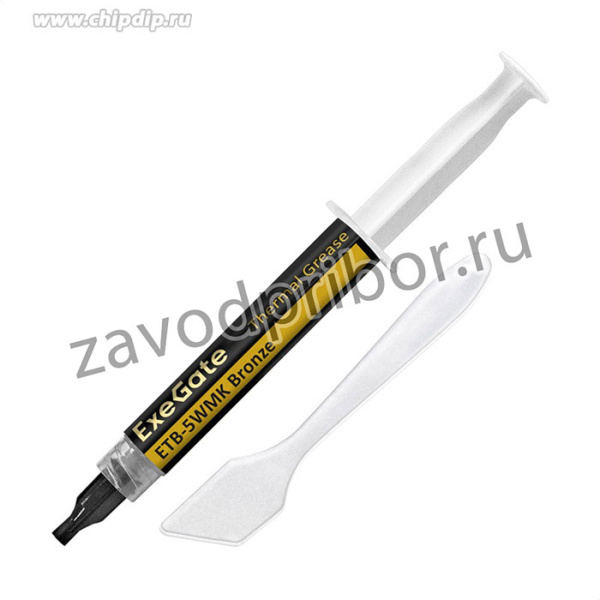 Термопаста ExeGate ETB-5WMK Bronze (4,9 Вт/(м К), 5г, шприц с лопаткой)
