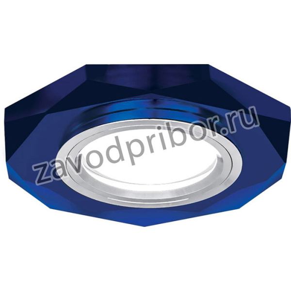 Светильник Mirror Восемь гран. Кристал синий/Хром, Gu5.3 SQRR015