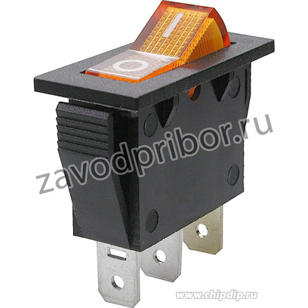 IRS-101-2B3 (желтый), Переключатель с подсветкой ON-OFF (15A 250VAC) SPST 3P
