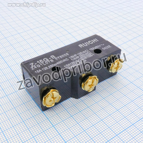 Z-15G-B 15A/250VAC, (кнопка), Микропереключатель с кнопкой под винт 15A, 250В