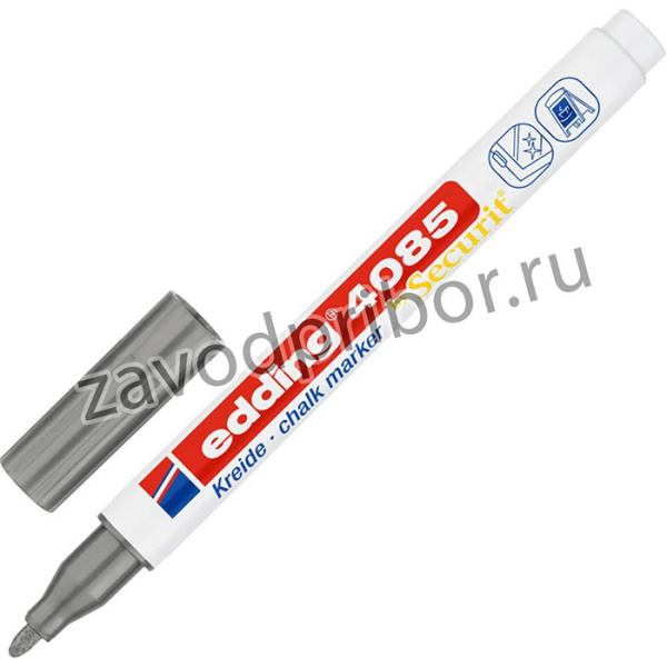 Маркер меловой edding 4085/054. 1-2 мм. Серебряный