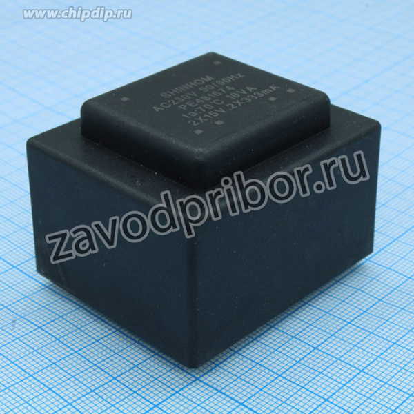 PE481674, (10W 2x15V 2x333mA 230V), Трансформатор питания 10ВА 230В 2x15В 2x333мА T50B (EI48/16,8) 35,5мм