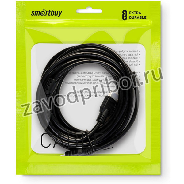 АудиоВидео кабель Smartbuy HDMI - HDMI ver.2.0 A-M/A-M, 2 фильтра, 5 м (K-352-50-2)/10