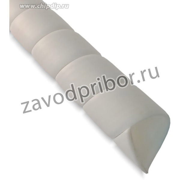SG-24-F15 - спиральная пластиковая защита, полипропилен, размер 24, плоская поверхность, цвет белый, длина 1 м