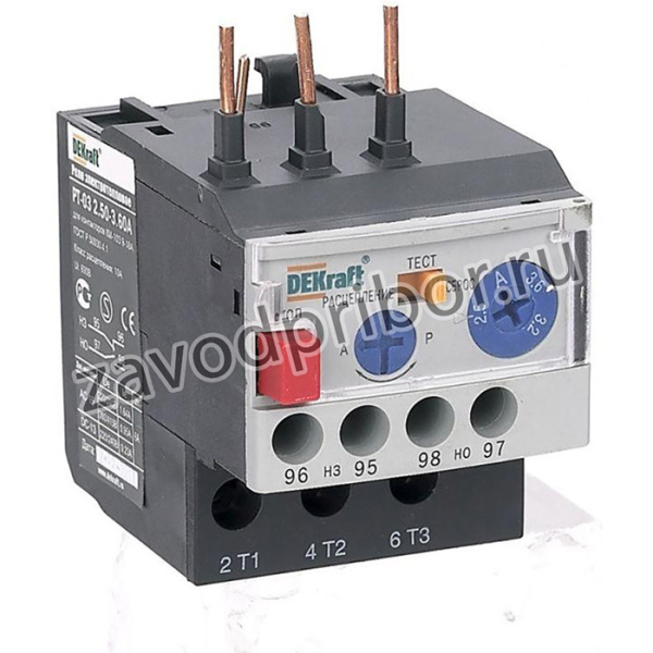 23102DEK, Реле DEKraft электротепловое для контакторов 09-18A 0,18-0,25А РТ-03 DEKraft 23102DEK