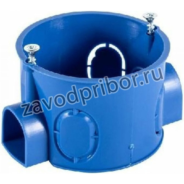 Установочная коробка для твердых стен D-65x40мм со стык. ушками, синий IP30 44660-1