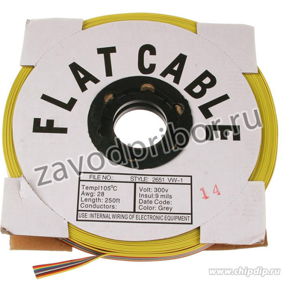 DS1058-26 (FRC-26-30C) [бухта-1 М.], Кабель плоский цветной 1.27мм, 26 жил [бухта-1 М.]