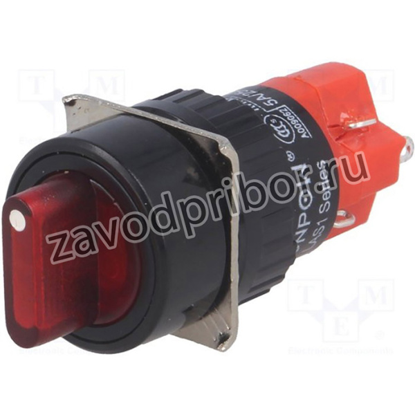 V16-11X-2-24R, Переключатель: поворотный, Пол: 2, SPST-NO + SPST-NC, 3A/220ВAC