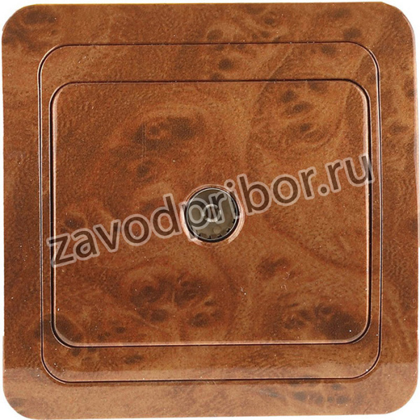 Розетка СВЕТОЗАР "ГАММА" телевизионная, цвет орех