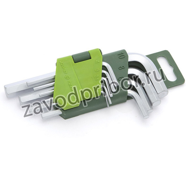 561090, Набор ключей шестигранных 9шт короткие (1.5, 2, 2.5, 3, 4, 5, 6, 8, 10 мм ) Дело Техники 561090