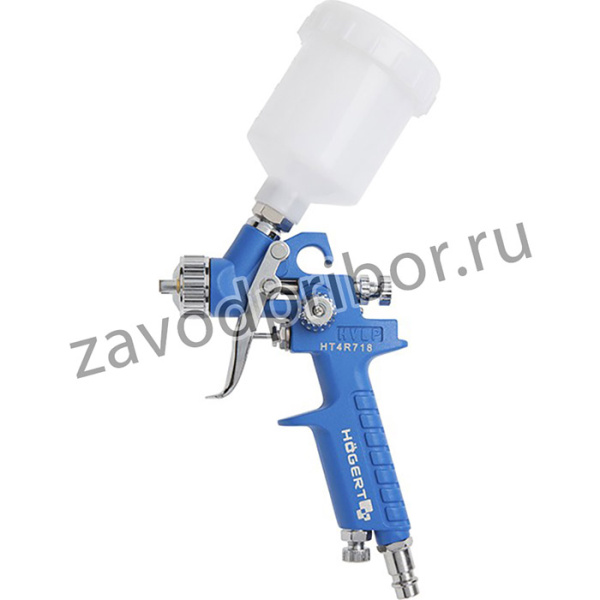 Краскопульт пневматический с верхним бачком, 100 мл, сопло 0,8 мм HOGERT HT4R718