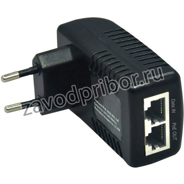PoE-инжектор Fast Ethernet на 1 порт. Совместим с оборудованием PoE IEEE 802.3af. Мощность PoE на порт - до 15.4W. Напряжение PoE - 50V(конт