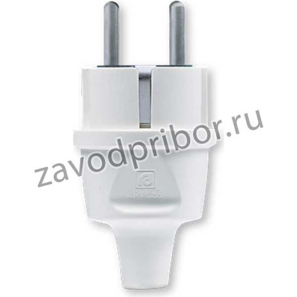 Вилка массивная STANDARD с заземляющим контактом 16A 250В, белый 306.0 137005