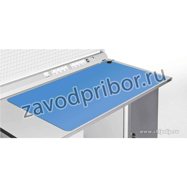 VKG КН ESD 4060 Синий, Комплект антистатический без брасл(коврик, 2 кнопки 10 мм, гарнитура заземления коврик-земля)